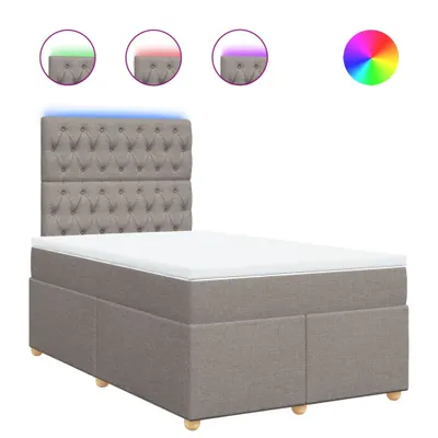 Produktbild von Boxspringbett mit Matratze Taupe 120x200 cm Stoff