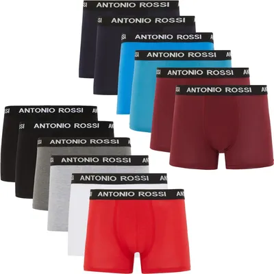 Produktbild von ANTONIO ROSSI 12er-Pack Boxershorts Herren Baumwolle, Stretch-Bund