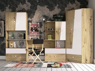 Obrázok produktu pre Nábytok do študentskej izby CHIMA 4 - dub artisan / biely