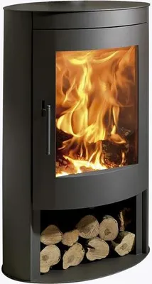 Obrázok produktu pre Panadero Oválne krbové kachle na drevo, čierna matná oceľ 8,7 kW