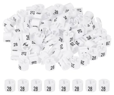 100 Kleiderbügel-Markierungen Nr. 28, 3 mm Stab, weiß