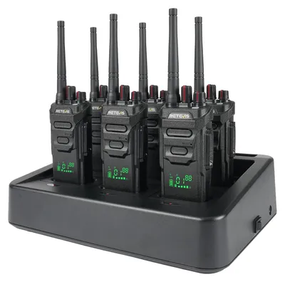 Imagen del producto de Walkie-talkies de 6 unidades, color - Batería de 1500 mAh - Resistente al agua - Radio profesional de dos vías