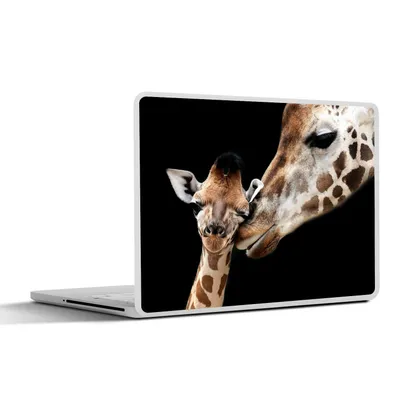 Produktbild von MuchoWow® Laptop Aufkleber Sticker Cover Giraffe - Tiere - Schwarz - Porträt - Tiere 40x30 cm - Laptop Dekoration - Selbstklebend