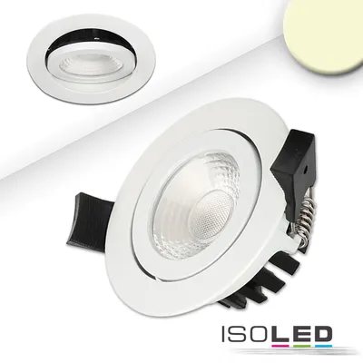 Zdjęcie produktu dla Reflektor LED do wbudowania, biały, 8W, 60°, okrągły, ciepły biały, IP65, ściemnialny