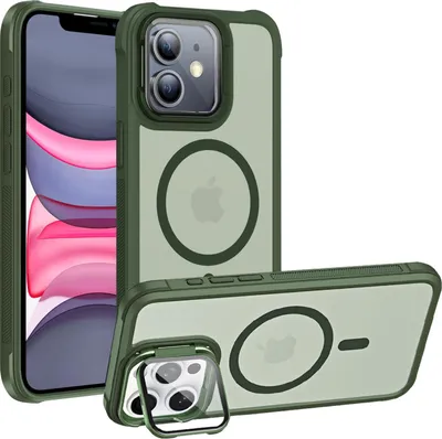 Produktbild von Schutzhülle für iPhone 11 Hülle, kompatibel mit MagSafe klappbarer Kamera Schutz Glas Ständer