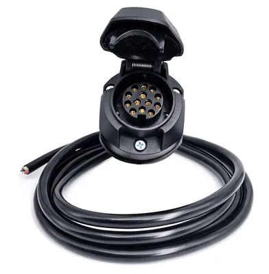 Imagen del producto de Conector para remolque de 13 pines con cable de 2 metros, toma de enganche de 13 polos