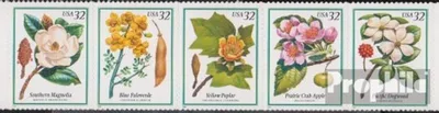 Produktbild von Briefmarken USA 1998 Mi 2938-2942 Fünferstreifen (kompl.Ausg.) postfrisch Blüten von Bäumen