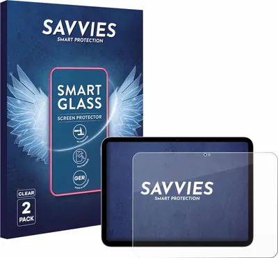 Produktbild von 2x Savvies Schutzglas Folie für Apple iPad A16 11" 2025 (11. Gen.) 9H Panzer Schutzfolie Glas Displayschutz klar transparent