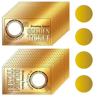 120 goldene Kratzkarten mit Aufklebern, 9,3 x 5,3 cm, 2 Designs