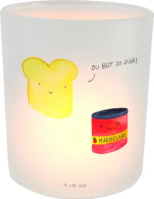 Produktbild von Mr. & Mrs. Panda Windlicht Glas Toast Marmelade - Transparent - Geschenk, Küche Deko, Brot, aus, Kerzenhalter, Lustige Sprüche, Teelicht, Toastbrot, Outdoor, Süß