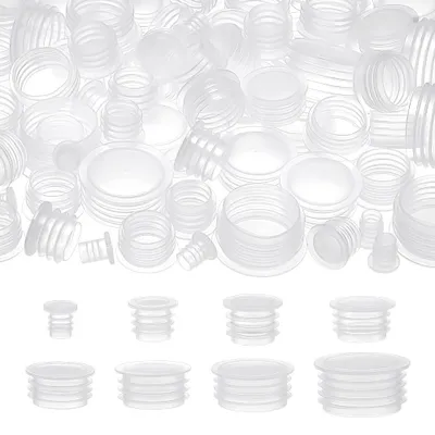 80 Kunststoff-Stopfen 9–28 mm transparent für Gewürzflaschen