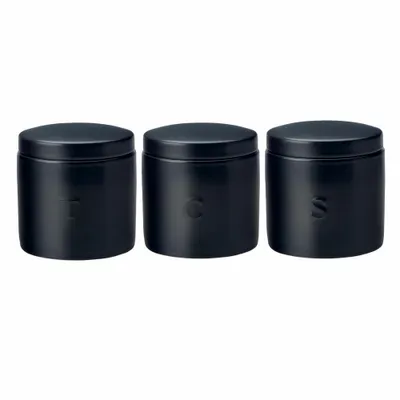Produktbild von EPICURIOUS Vorratsdosen-Set 3-teilig, Schwarz, Porzellan, in Geschenkbox