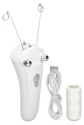 Image de Épilation du visage, lumière LED, rechargeable, USB, épilateur électrique pour le visage avec fil de coton