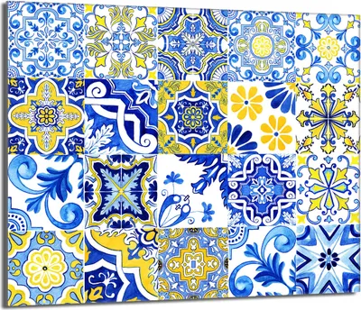 Immagine prodotto di Piano cottura 60x52 Coperchio in Vetroceramica Paraspruzzi Piatto in vetro Tagliere decorativo, mosaico Colorato