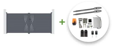 Produktbild von Flügeltor elektrisch 4m VELETA H.160cm + Drehtorantrieb TANKER B250