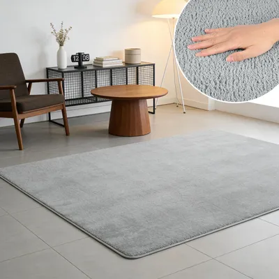 Laagpolig tapijt 160x230 cm, wasbaar, antislip, grau