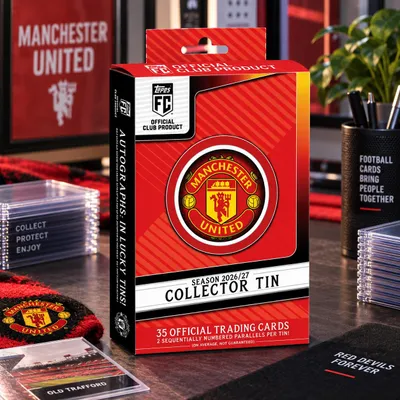 Immagine prodotto di Scatola da collezione Topps Manchester United, edizione 2026-2027, Immagine generata dall'IA