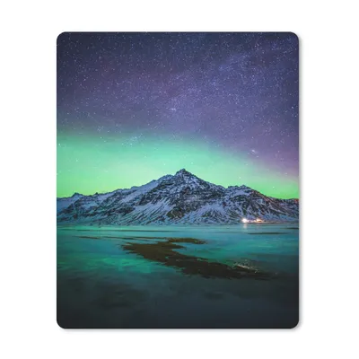 Produktbild von MuchoWow® Mauspad Mousepad Berg - Nordlichter - Schweden - Schnee - Grün - Winter 30x40 cm - Mousepads - Maus Mat - Pad - Mausunterlage - Mausmatten
