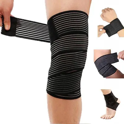 Produktbild von 2er Set Elastische Handgelenkbandagen Sport, Atmungsaktive Handgelenkstütze mit Klettverschluss für Fitness, Tennis & Krafttraining, Schwarz