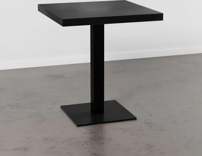 Produktbild von Bistrotisch 70x70 cm | Dunkle Holzoptik | Gusseisen Gestell Gastro Tisch
