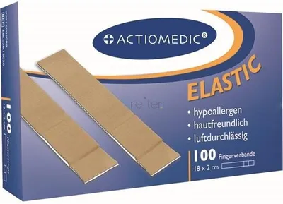 Image de ACTIOMEDIC® : Pansements élastiques pour les doigts, boîte de 100 pièces - 12 x 3 cm