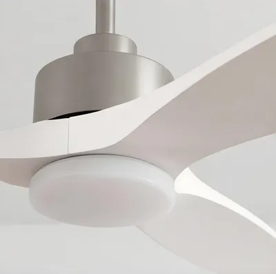 Image de Forlight - Ventilateur de plafond Stem Evo, diamètre 1320 mm, moteur DC silencieux, 30 W + 20 W LED, LED intégrées, température de couleur réglable (CCT) : 3000K - 4000K - 5000K, variateur d'intensité, 6 vitesses, pales blanches