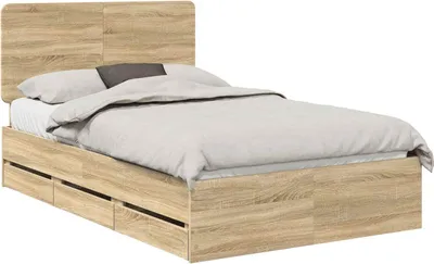 Image de Cadre de lit Chêne Sonoma 120 x 200 cm Bois Ingénierie