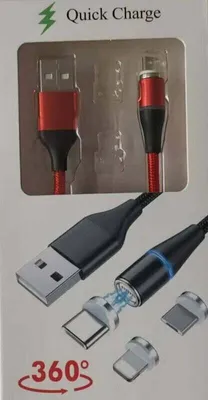 Image de PREMIUMCORD Câble magnétique de chargement et de données micro-USB et USB-C 1 m, rouge (ku2m1fgr)