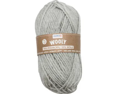 Produktbild von Wolle Wooly 30% Wolle hellgrau 90 m 50 g