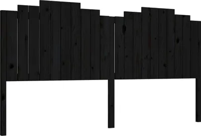Produktbild von vidaXL Kopfteil Schwarz 206x4x110 cm Massivholz Kiefer
