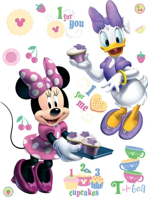 Produktbild von Disney Wandtattoo Minnie Maus & Daisy Duck Rosa und Lila - 600184 - 65 x 85 cm
