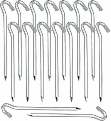 Produktbild von 20 stück Zelt Heringe Boden Stakes Zelt Haken Camping Gartenarbeit Verzinktem Stahl Zelt Peg Silber