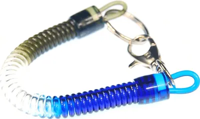 Produktbild von Spiral Schlüsselanhänger Spirale Gummi Schlüsselkette Geldbörse braun weiß blau