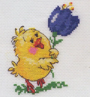 Productafbeelding van Borduurpakket kruissteek Kuiken 9x11 cm