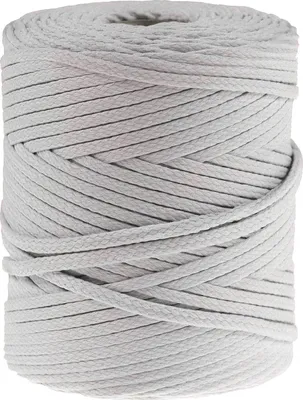 Produktbild von Polyester-Schnur 100m Kordel 4mm, PES Kordel Flechtschnur, Polyesterkordel, Farbe:hellgrau