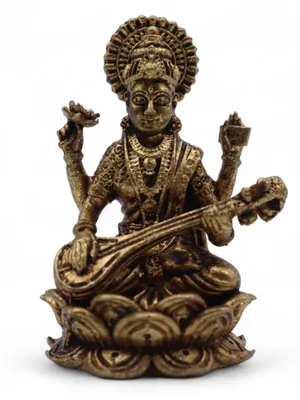 Imagen del producto de Dioses en miniatura de latón - Sarswati (52 g) - 49 mm