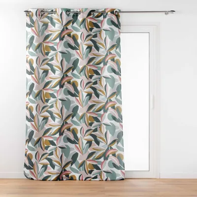 Produktbild von Gardine LAVINA aus Polyester mit Ösen, bunter Blätterdruck, 140x260 cm