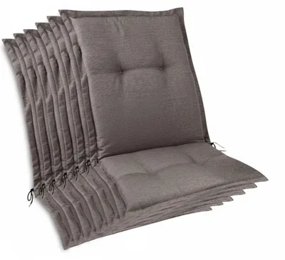 Produktbild von Beautissu 6er Set Premium Gartenstuhlauflage Niedriglehner 105x50x7cm, Taupe