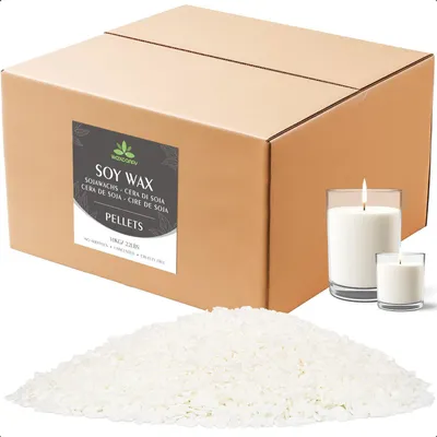 Immagine prodotto di Cera di soia per candele, 10 kg, cera di soia ecologica 100% naturale, ideale per la produzione di candele