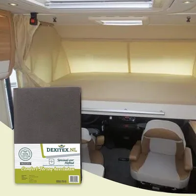 Produktbild von Dexitex Spannbettlaken für Hubbett im Wohnmobil und Wohnwagen, Anthrazit, 125–155 × 190–210 cm, 100% Baumwolle