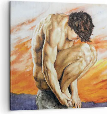 Produktbild von Bild auf Leinwand - Leinwandbild - Einteilig - Körper Mann bunt - 60x60cm - Wand Bild - Wanddeko - Wandbilder - Leinwanddruck - Bilder - Wanddekoration - Leinwand bilder - Wandbild - AC60x60-4151
