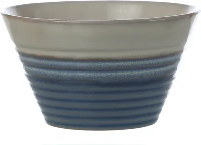 Schale - Müslischale - Schüssel - Steingut - D: 12,6cm - 350ml - weiß/blau