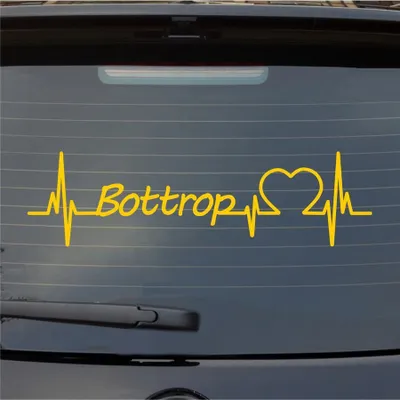 Produktbild von Heckscheibenaufkleber Bottrop Herzschlag Puls Stadt Liebe 55x15 cm Gelb Auto Aufkleber Sticker