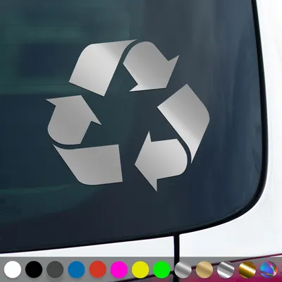 Produktbild von PantherPixel Recycling Aufkleber Mülltrennung Mülltonne Sticker Auto Geschenkidee Farbe Silber