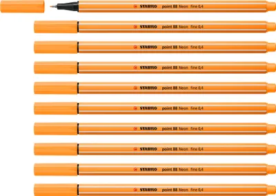 Produktbild von Fineliner - STABILO point 88 - 10er Pack - Neonfarbe, leuchtfarbenorange