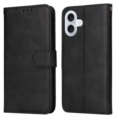 Produktbild von Mobigear Wallet Klapphülle für iPhone 17 - 3 Kartenfächer mit Standfunktion Kunstleder Schwarz