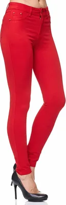 Produktbild von Elara Damen Stretch Hose Skinny Fit Jegging H21 Red 36 (S)