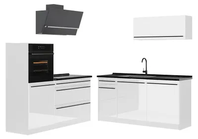 Productafbeelding van Keukeneenheid Vicco R-Line Wit Hoogglans/Wit 160 cm antraciet werkblad, Model 66154