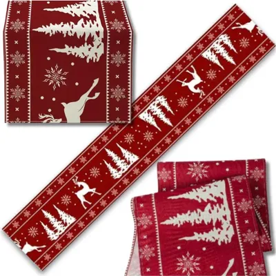 Produktbild von Burgunderfarbene Weihnachtstischdecke