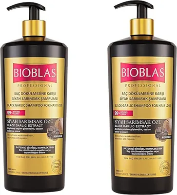 Produktbild von Bioblas Schwarzer Knoblauch Shampoo 2x1000ml - Anti Haarausfall für Frauen und Männer, Geruchlos, Getestet (2x1000ml)